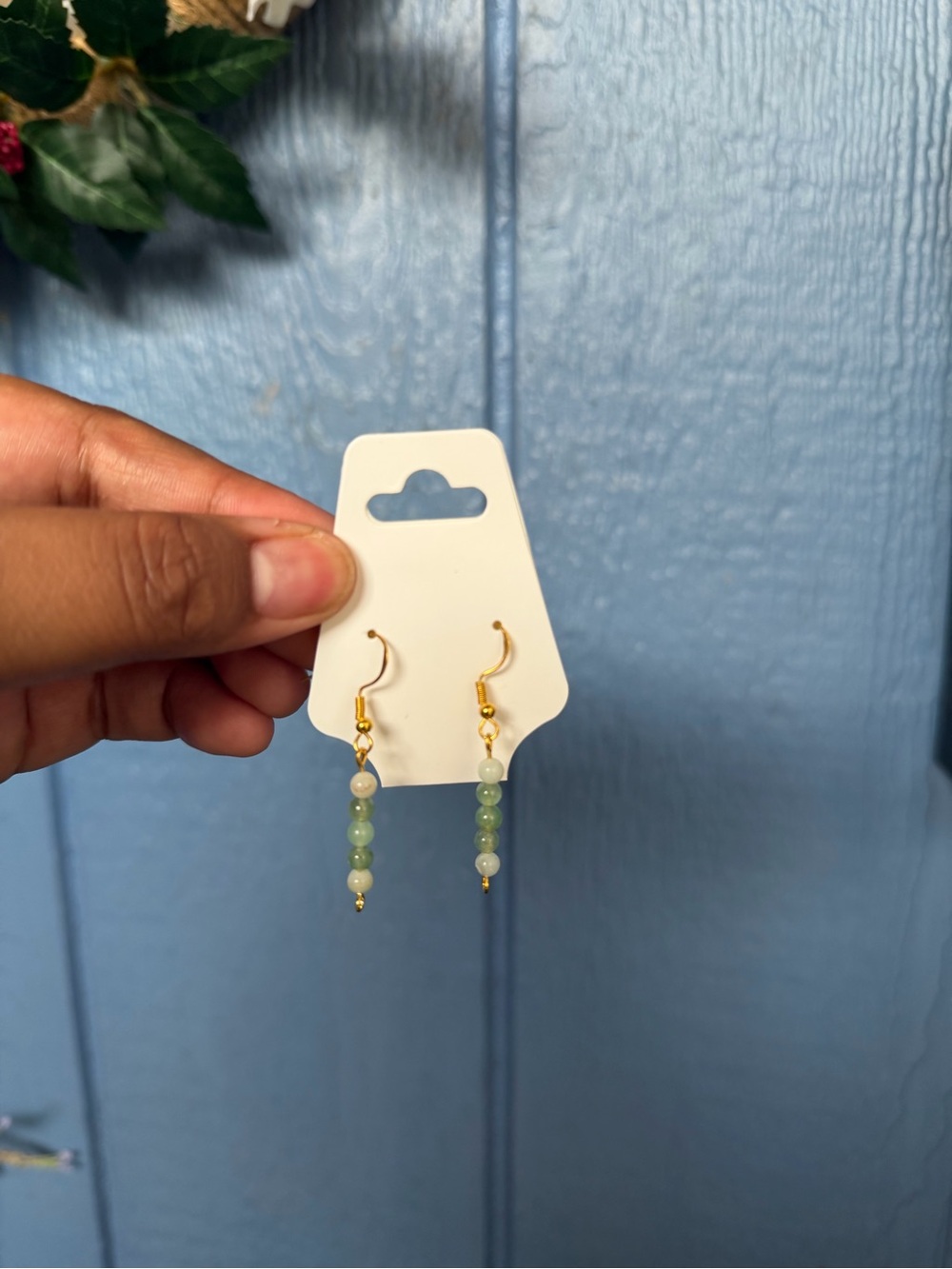 Gold Plated 925 Sterling Silver Dangle Earrings with Gemstone Beads